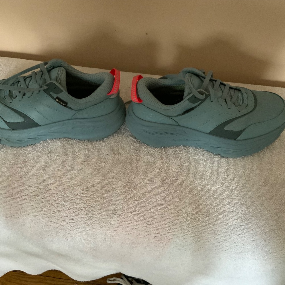 Hoka Gray Athletic Shoes with Red Accents - Picture 5 of 7